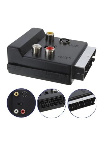 Monte Lua Ayarlanabilir Av Adaptörü (, 3 x Cinch Soketi, S-Video Soketi) Siyah Renk, Scart To Rca Tos Av Skart Çevirici Dönüştürücü S-Video Adaptör fiyatları