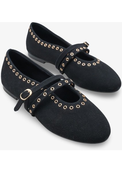 Rove Kadın Zımbalı Babet - Siyah Nubuk fiyatları