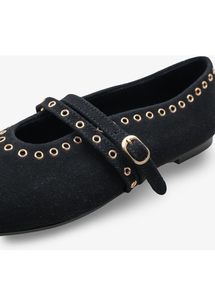 Rove Kadın Zımbalı Babet - Siyah Nubuk modelleri