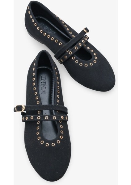 Rove Kadın Zımbalı Babet - Siyah Nubuk fırsatları