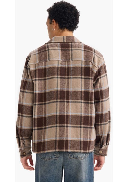 Boxy Fit Kareli Flanel Uzun Kollu Gömlek G4744AX25WN indirimleri