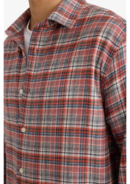 Boxy Fit Kareli Flanel Uzun Kollu Gömlek G5920AX25WN fırsatları