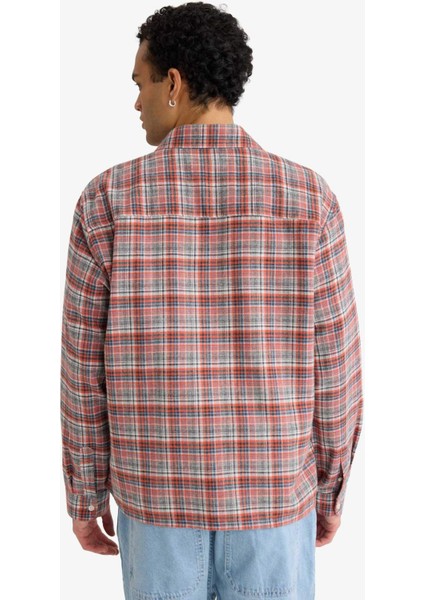 Boxy Fit Kareli Flanel Uzun Kollu Gömlek G5920AX25WN indirimleri