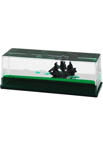 Yeşil Su Dikdörtgen Mika Yüzen Batmayan Gemi Dekoratif Biblo Akvaryum 4.5X14.5X5.3CM (5324)
