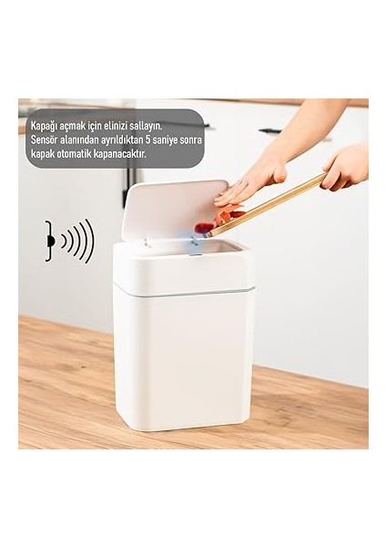 4147 Hareket Sensörlü Sessiz Kapatma Çöp Kutusu Banyo Mutfak Çöp Kovası Kapaklı Banyo Çöp Kovası indirimleri