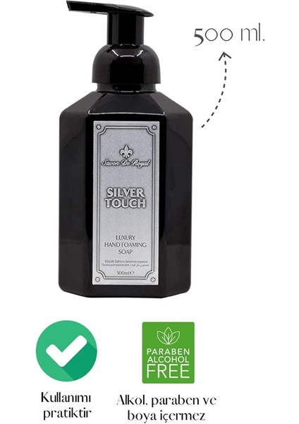 De Royal Luxury Vegan Köpük Sabun Silver Touch (500 Ml) fiyatları