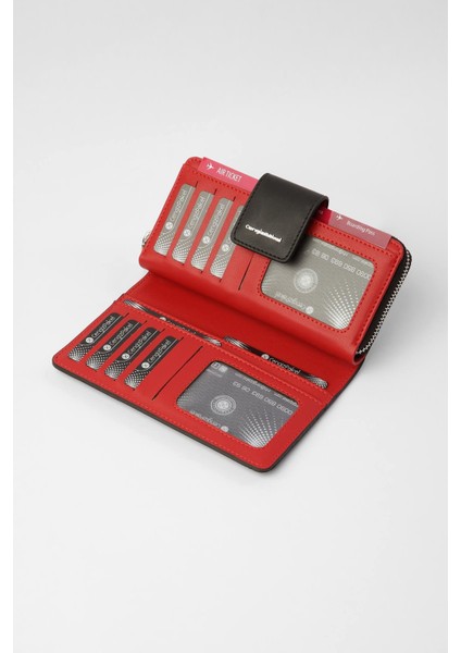 Lucia Kadın Cüzdan 65268-SIYAH/KIRMIZI modelleri