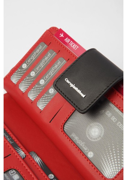 Lucia Kadın Cüzdan 65268-SIYAH/KIRMIZI fırsatları