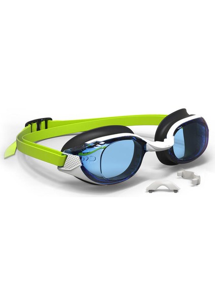 Yüzücü Gözlüğü - Standart Boy - Beyaz/Mavi - Mavi Camlar - Bfit