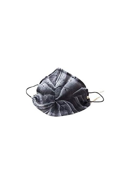 Of Silk% 100 Ipek Mavi Mermer Zincir Detaylı Ağız Maskesi