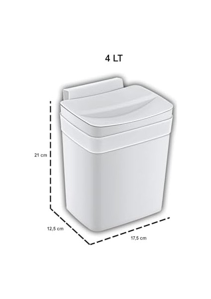 Soft Askılı Çöp Kutusu Beyaz 4 Lt - Beyaz, Çok Amaçlı Askılı Çöp Kutusu, Dolap Kapağı Askılı, Mutfak ve Için fiyatları