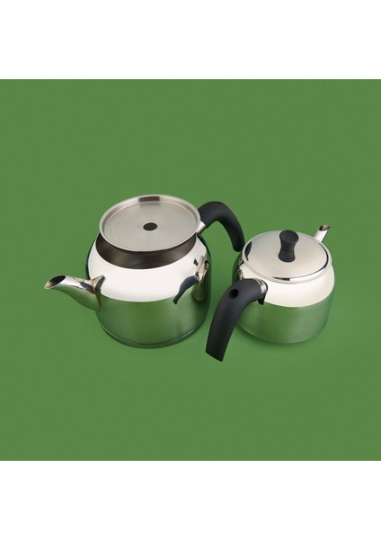 Lina Çaydanlık - Gri / Siyah - 2,25 Lt + 1,2 Lt modelleri