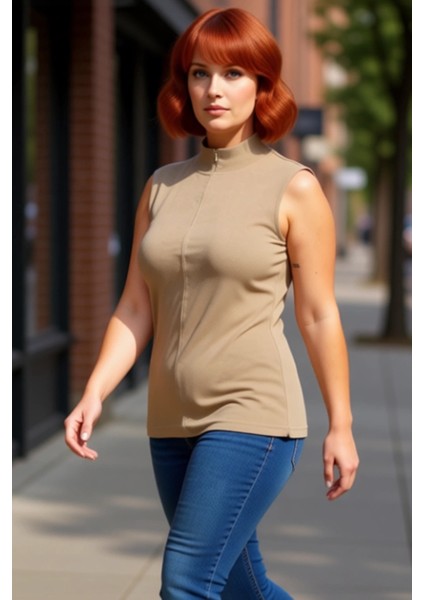 Kadın %100 Pamuk Kaşkorse Örme Fermuarlı Bluz Büyük Beden Kaliteli Şık Rahat Modern Zarif Günlük fırsatları