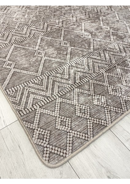 Bej Renk Iskandinav Tarzı Kilim Desenli Yolluk Lateks Halı fiyatları