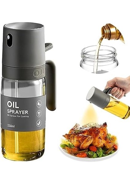 Yemek Yağı Için Yağ Püskürtücü, 250 ml Yağ Püskürtme Şişesi, Cam, Zeytinyağı Spreyi, Pişirme Için Yağ Spreyi, Sprey Şişesi, Hava Fritözü Için Yağ, Yağ Püskürtücü, Pişirme, Izgara, modelleri
