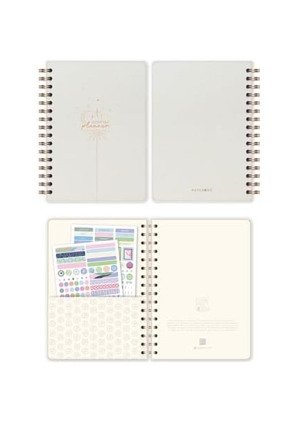 A5 Spiralli Süresiz Planlayıcı Ajanda Krem modelleri