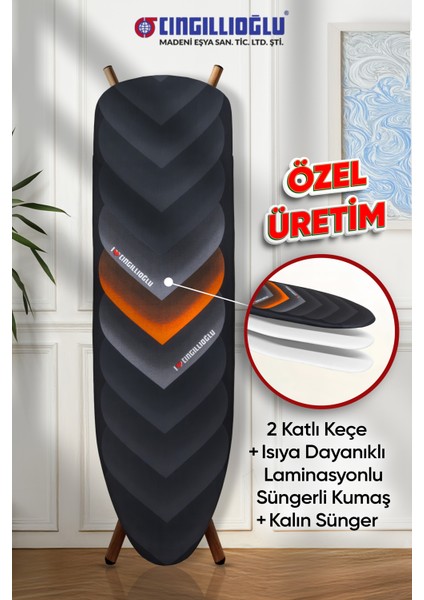 CB-106 I Love You Premium Çift Kat Keçe + Süngerli Isıya Dayanıklı Ütü Masası Kılıfı