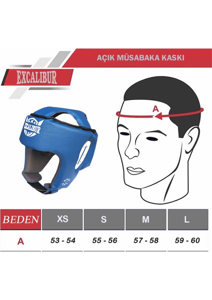 Açık Boks Kickboks Kaskı Mavi XS indirimleri