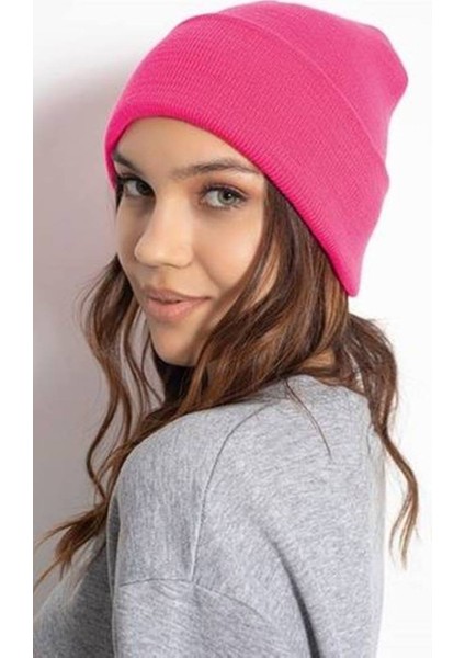 Klasik Spor Katlamalı Yünlü Triko Düz Bere