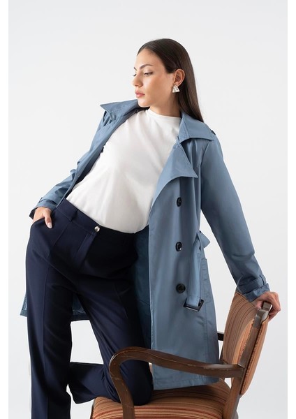 Incoronato Klasik Krep Pantolon Lacivert