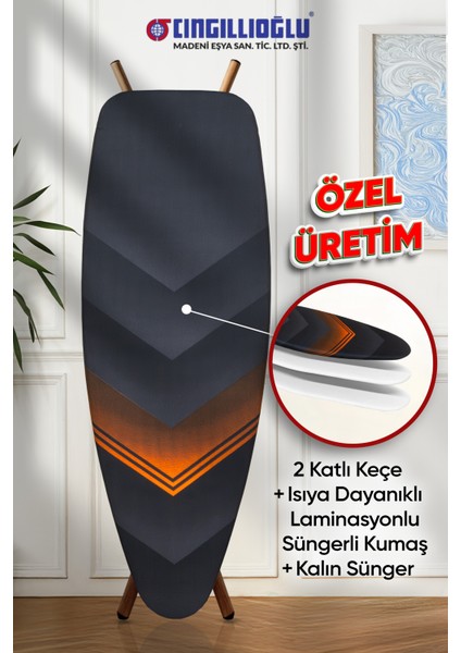 CB-103 V Motif Çift Kat Keçeli Süngerli Isıya Dayanıklı Ütü Masası Kılıfı Örtüsü Bezi