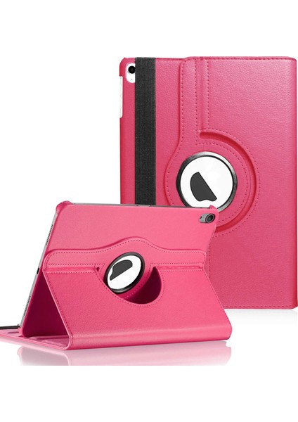 iPad 11.nesil 2025 Kılıf (A3354-A3355) 360 Rotating Stand Deri Pembe [ipad 11.nesil 2025 ile Uyumlu Kılıf - Pembe]
