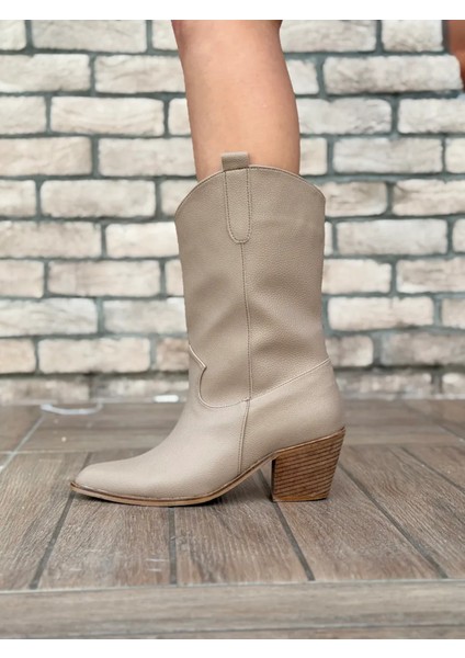 Alora Büyük Numara Uzun Kovboy Kadın Botu Suni Deri Western Stil indirimleri