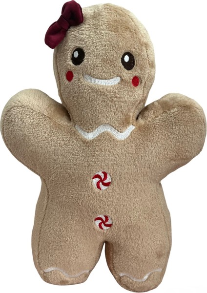 Peluş Sevimli Kurabiye Adam Oyun Arkadaşı Yastık Yılbaşı Dekorasyon 35 cm