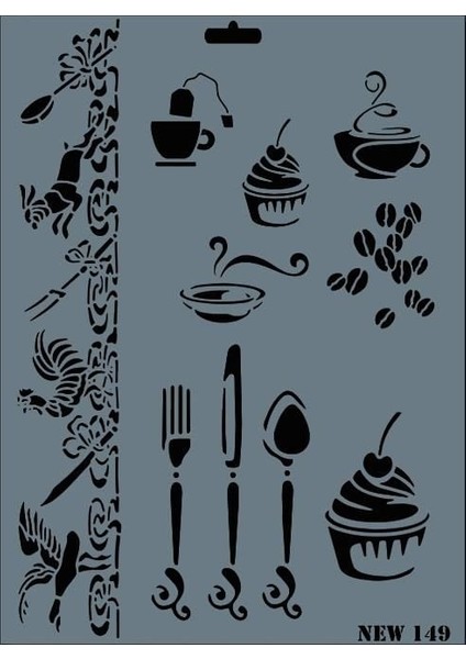 Rich New Seri N-149 Stencil 35X25 cm