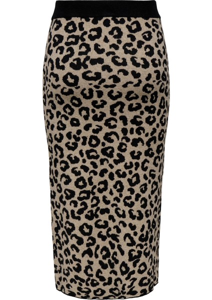 Onlib Slim Fit Midi Boy Leoparlı Etek Bayan Etek 15350672 fiyatları