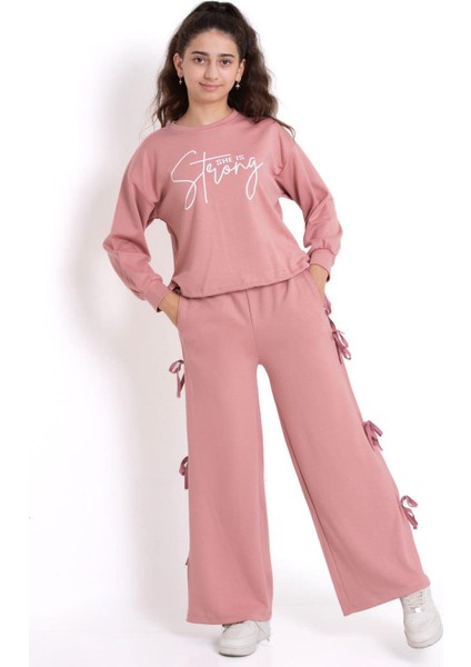 Strong Kız Çocuk Eşofman Takımı Pudra