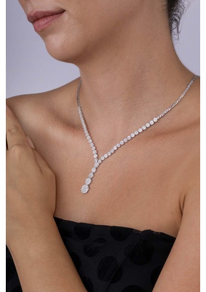 Süzme Su Yolu Rodyum Kaplama 925 Ayar Gümüş Kolye fiyatları