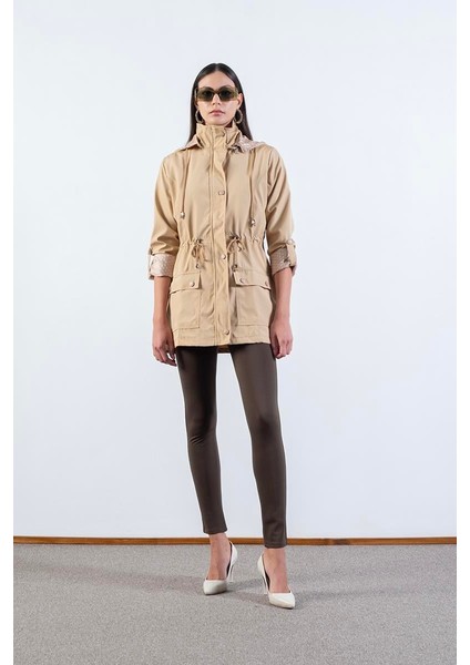 Christensen Kapüşonlu Çıtçıtlı Katlamalı Kol Safari Mont Camel fiyatları