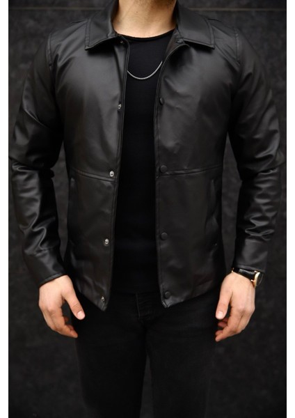 Basic Slim Fit Çıt Çıtlı Deri Ceket - Sade ve Şık Tasarım fiyatları
