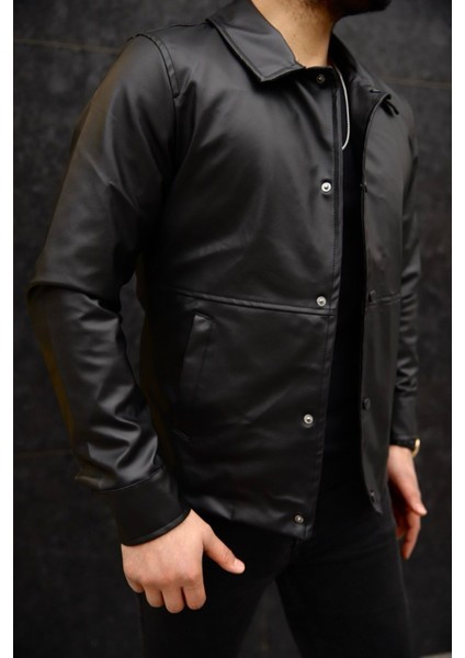 Basic Slim Fit Çıt Çıtlı Deri Ceket - Sade ve Şık Tasarım fırsatları