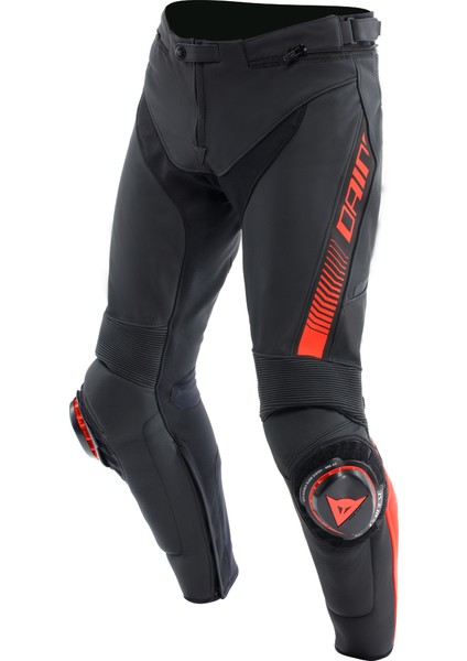 Super Speed Deri Pantolon Siyah Kırmızı Fluo