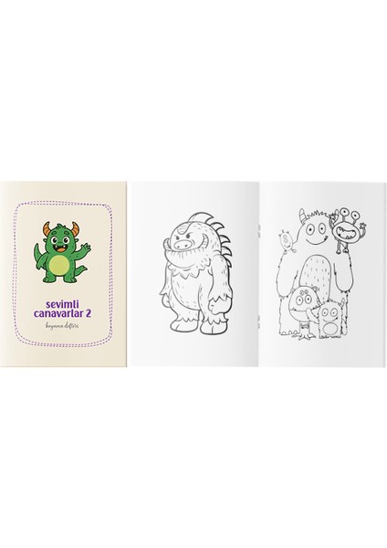 Sevimli Canavarlar Boyama Kitabı 2