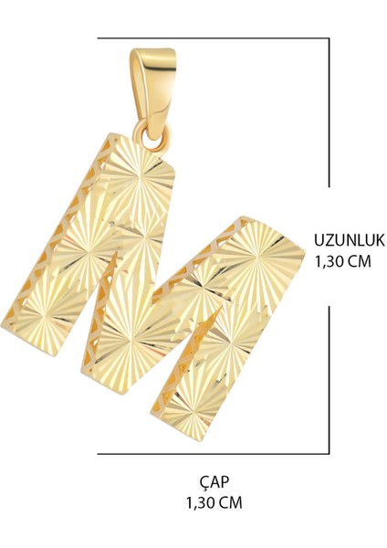 14 Ayar Altın M Harfi Kalemli Kolye Ucu fiyatları