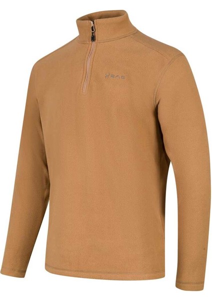 Cedric Erkek Yarım Fermuarlı Ince Polar Sweatshirt Camel