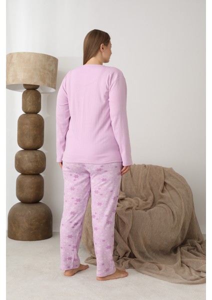 Şardonlu Interlok Kumaş Büyük Beden Kışlık Kadın Pijama Takımı 1160 indirimleri