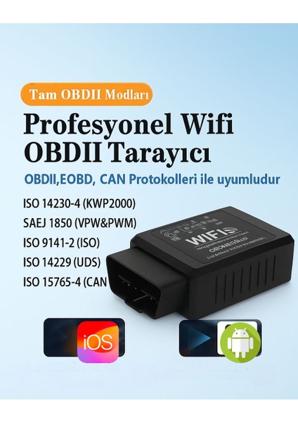 Pro Versiyon V1.5 obd2 Araç Arıza Tespit Cıhazı Arıza Okuma/can Destekli Apple Android Dual Destek Wifi Bluetooth