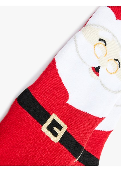 Noel Baba Baskılı Pamuklu Kalın Soket Çorap modelleri
