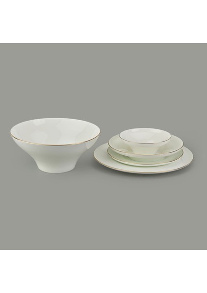 More Hera 29 Parça Gold Rimli Yemek Takımı - Krem modelleri