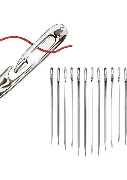 12 Adet Kolay Iplik Geçirilen Dikiş Iğnesi Seti – Kendinden Geçirmeli Otomatik Tasarım – Görme Zorluğu Çekenler ve Yeni Başlayanlar Için Pratik Dikiş Iğnesi