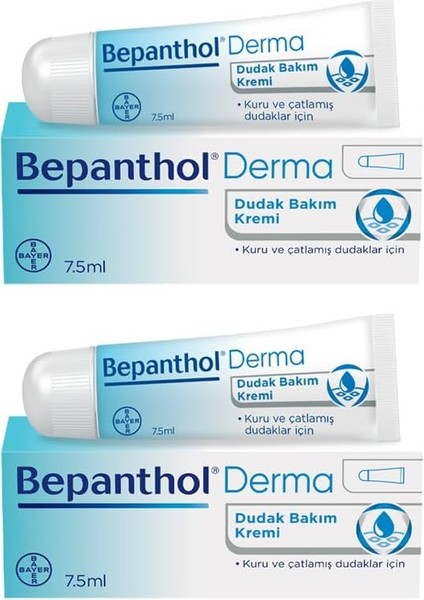 Dudak Bakım Kremi 7,5 ml 2li Paket L Kuru ve Çatlamış Dudaklar Için Günlük Nemlendirme