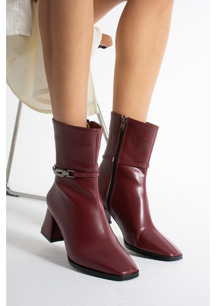 Pedro Bordo Renkli Yandan Toka Detaylı Kalın Ökçeli Kadın Bot fırsatları