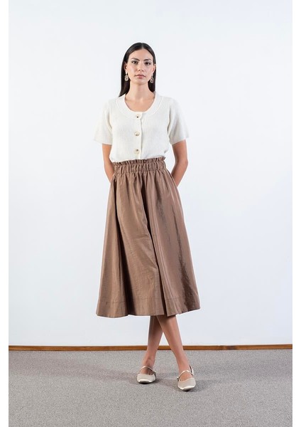 Rockwell Beli Geniş Lastikli Balon Etek Vizon fiyatları