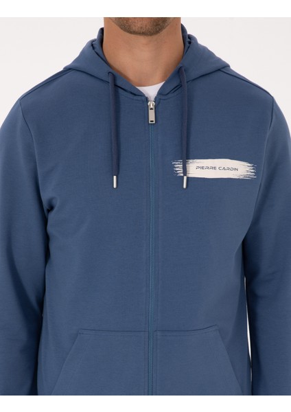 Erkek Indigo Regular Fit Örme Hırka 50313950-VR028