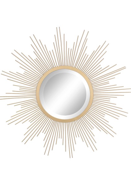 Yuvarlak Dekoratif 23" Metal Yıldız Patlaması Asılı Ayna Duvar Için