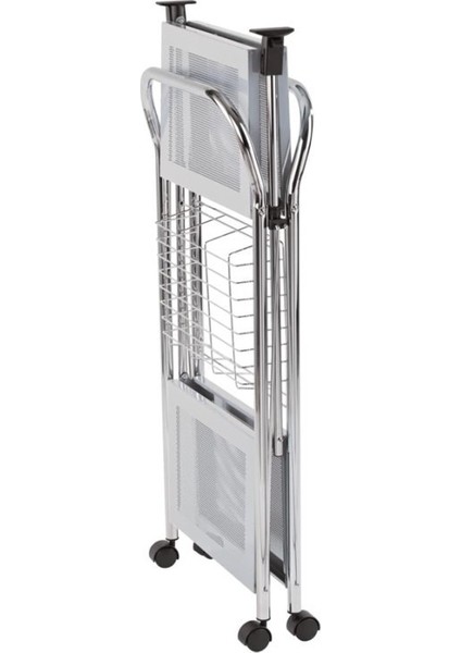 Beyaz, Katlanabilir Tekerlekli Metal Raflı Servis Arabası modelleri